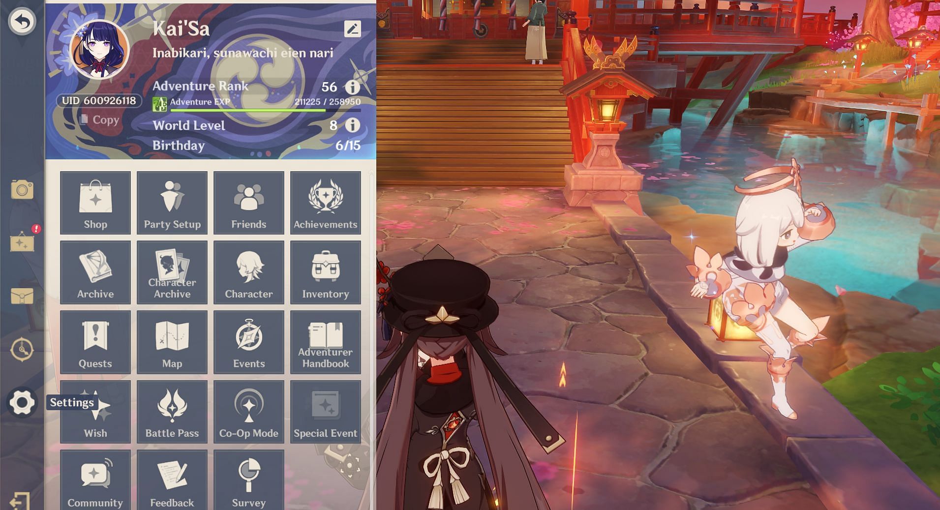 Open the main menu (Image via HoYoverse)